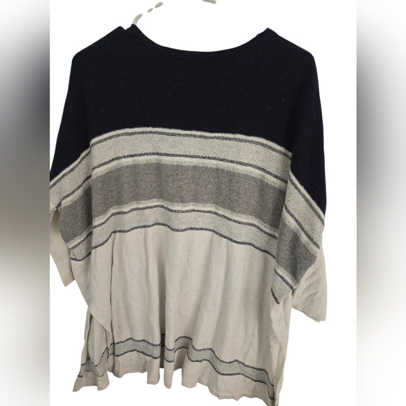 LOFT Black and White Striped Knit Top, Size M - Picture 2 of 4